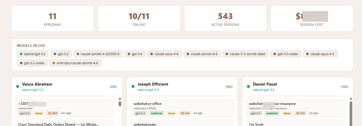 Sessions dashboard (sanitized)
