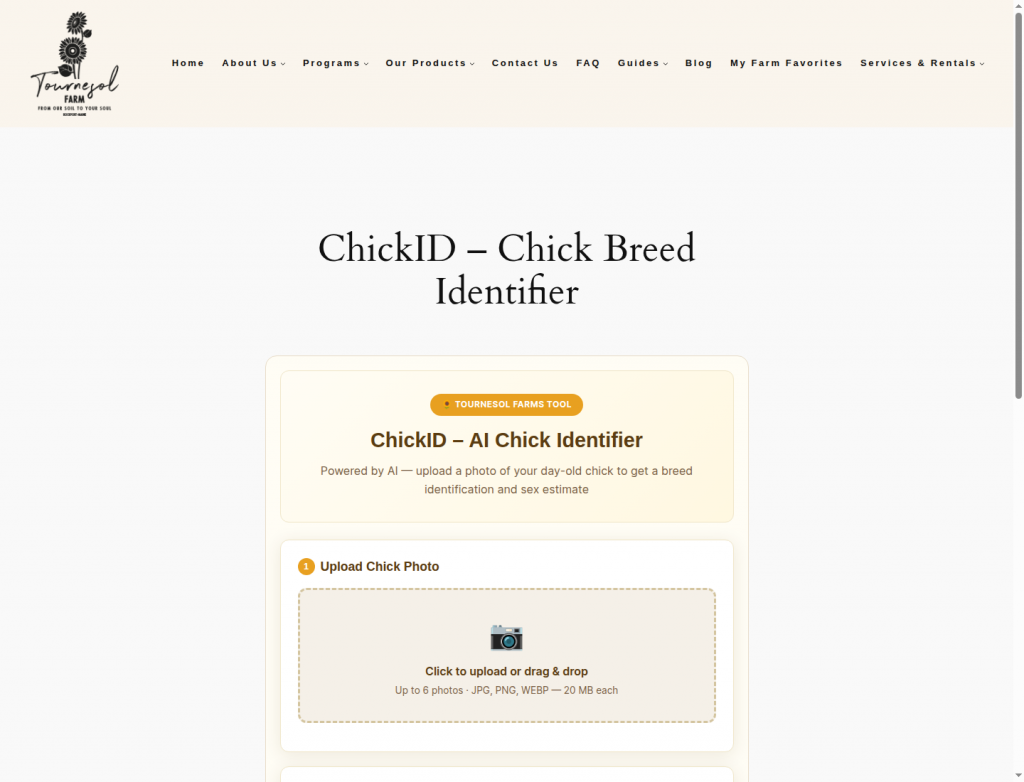 ChickID app screenshot for Tournesol Farms
